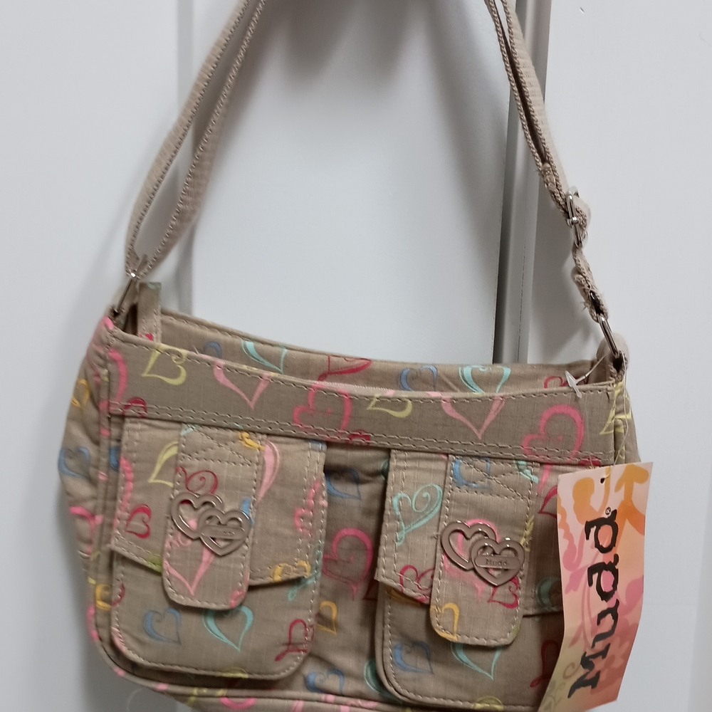 Mudd Tan Heart-Patterned Women's Bag